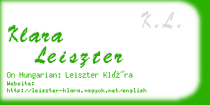 klara leiszter business card